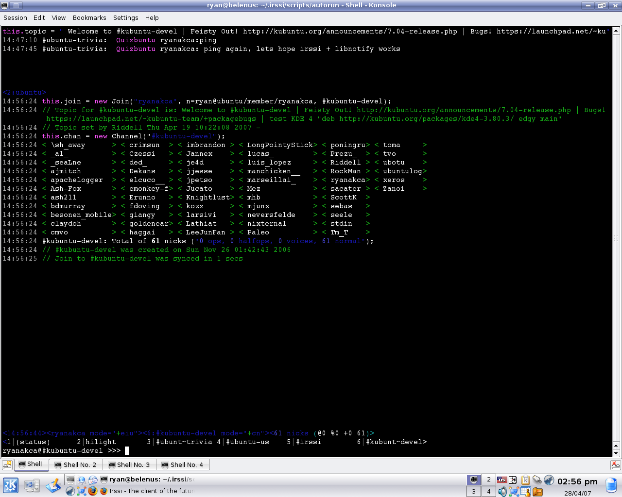 Irssi Monitor Window